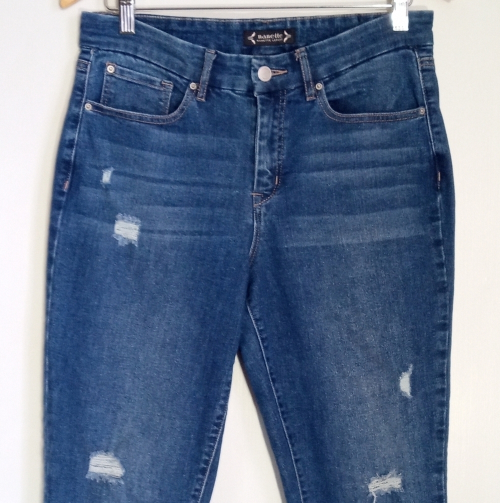 Nanette Lepore Belle High rise ankle skinny medium wash jeans